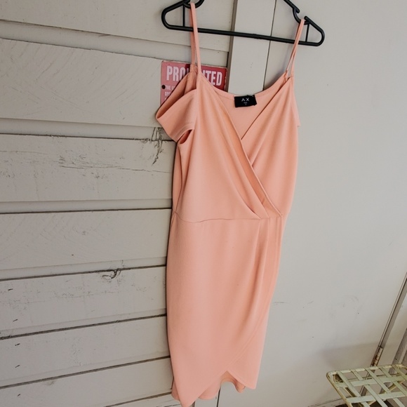 SOLD AX Paris | Cold shoulder Faux Wrap dress - Picture 3 of 14